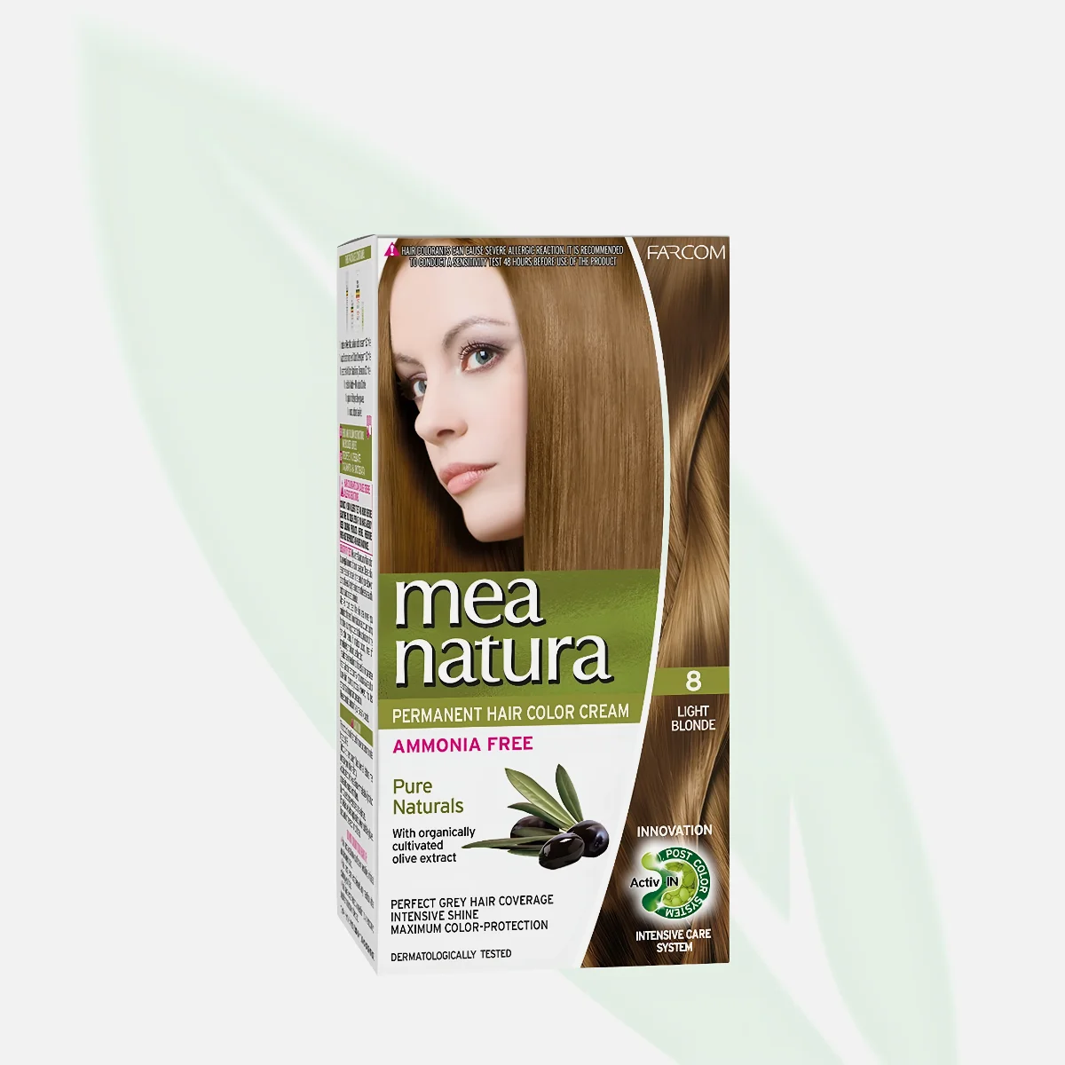 MEA NATURA Ammonia Free Permanent Hair Color 8 Light Blonde 60ml