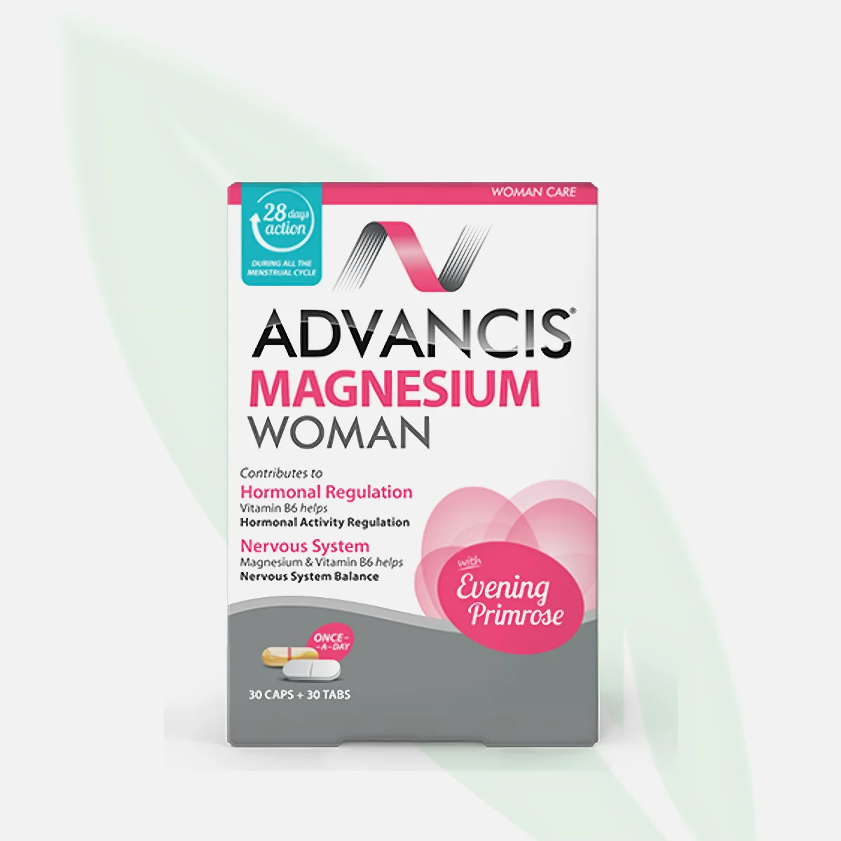 ADVANCIS Magnesium Woman With Evening Primrose 30 Cap + 30 Tab ADVANCIS Magnesium Woman With Evening Primrose 30 Cap + 30 Tab