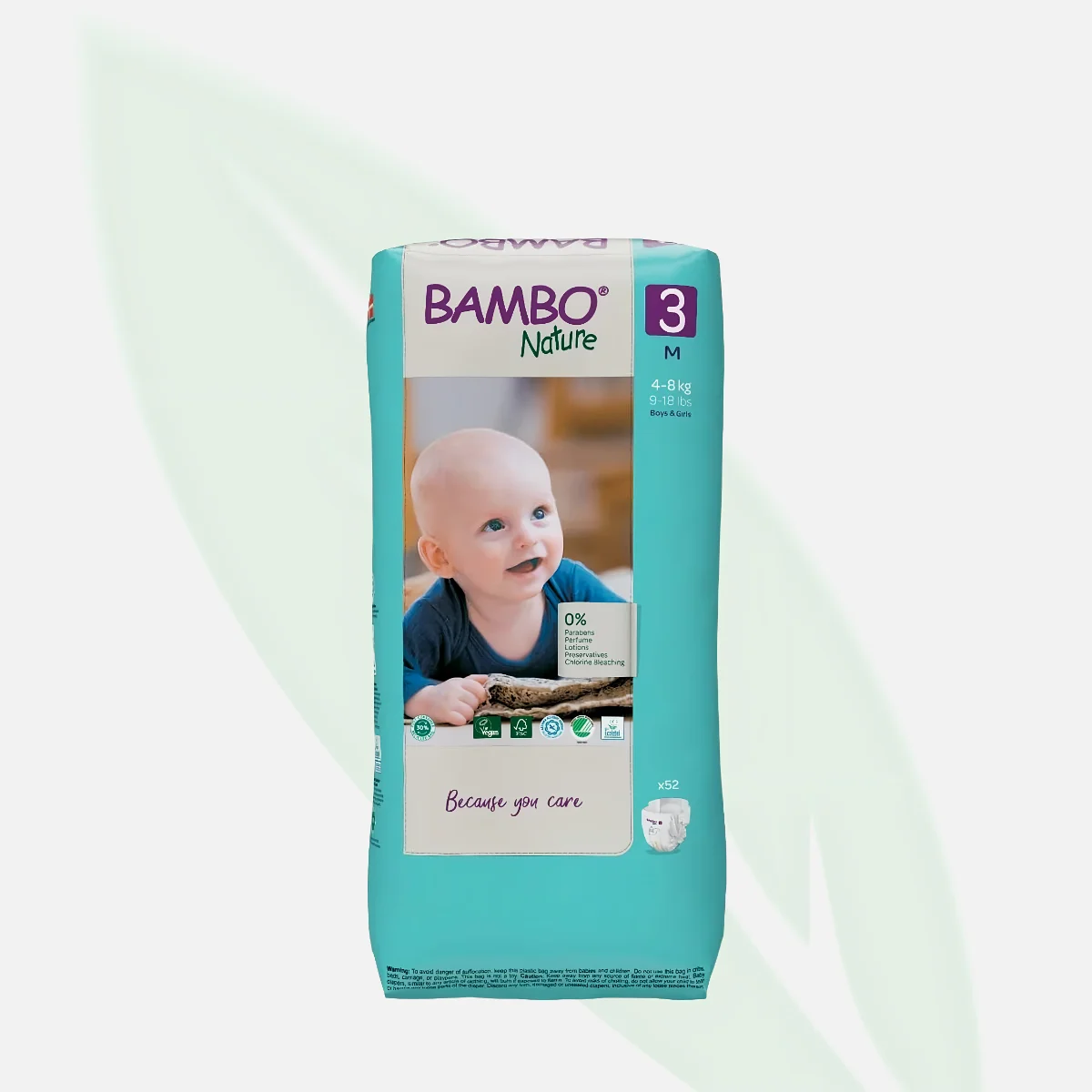 Bambo Nature Size 3 Diapers (4-8 kg), 52 Diapers