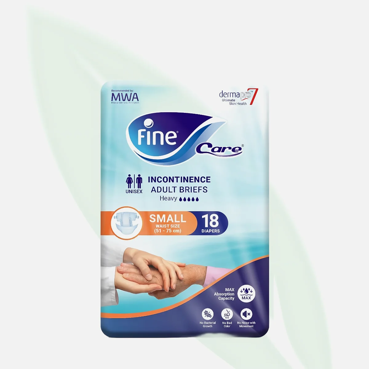 FINE CARE حفاضات البالغين بتقنية DermaPro7 مقاس صغير 18 حبة