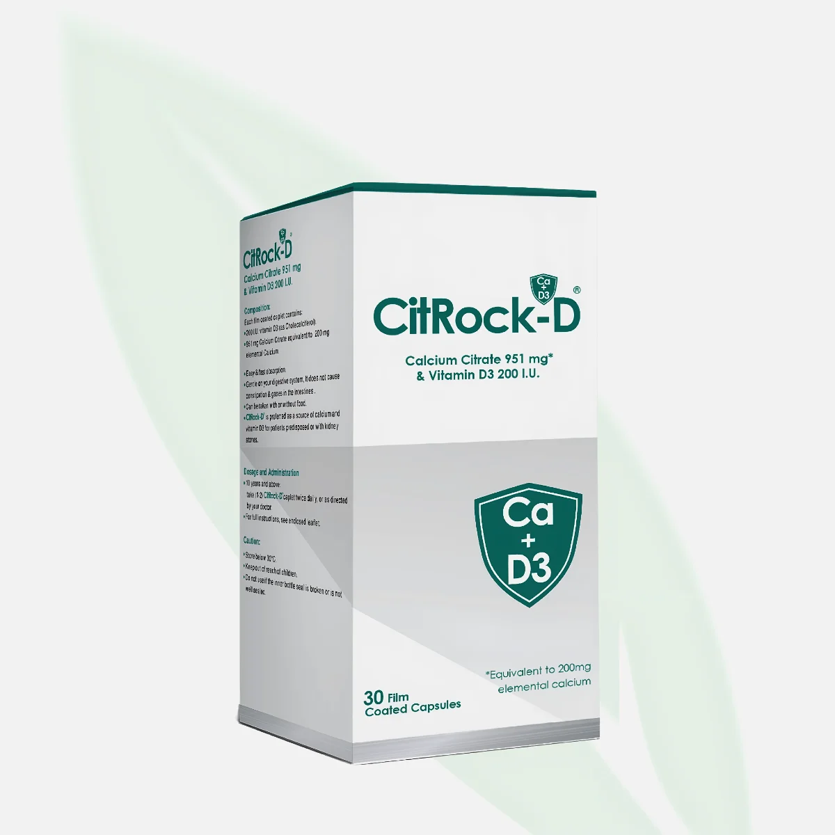 Citrock-D Calcium + Vitamin D3 30 Film-Coated Caplets