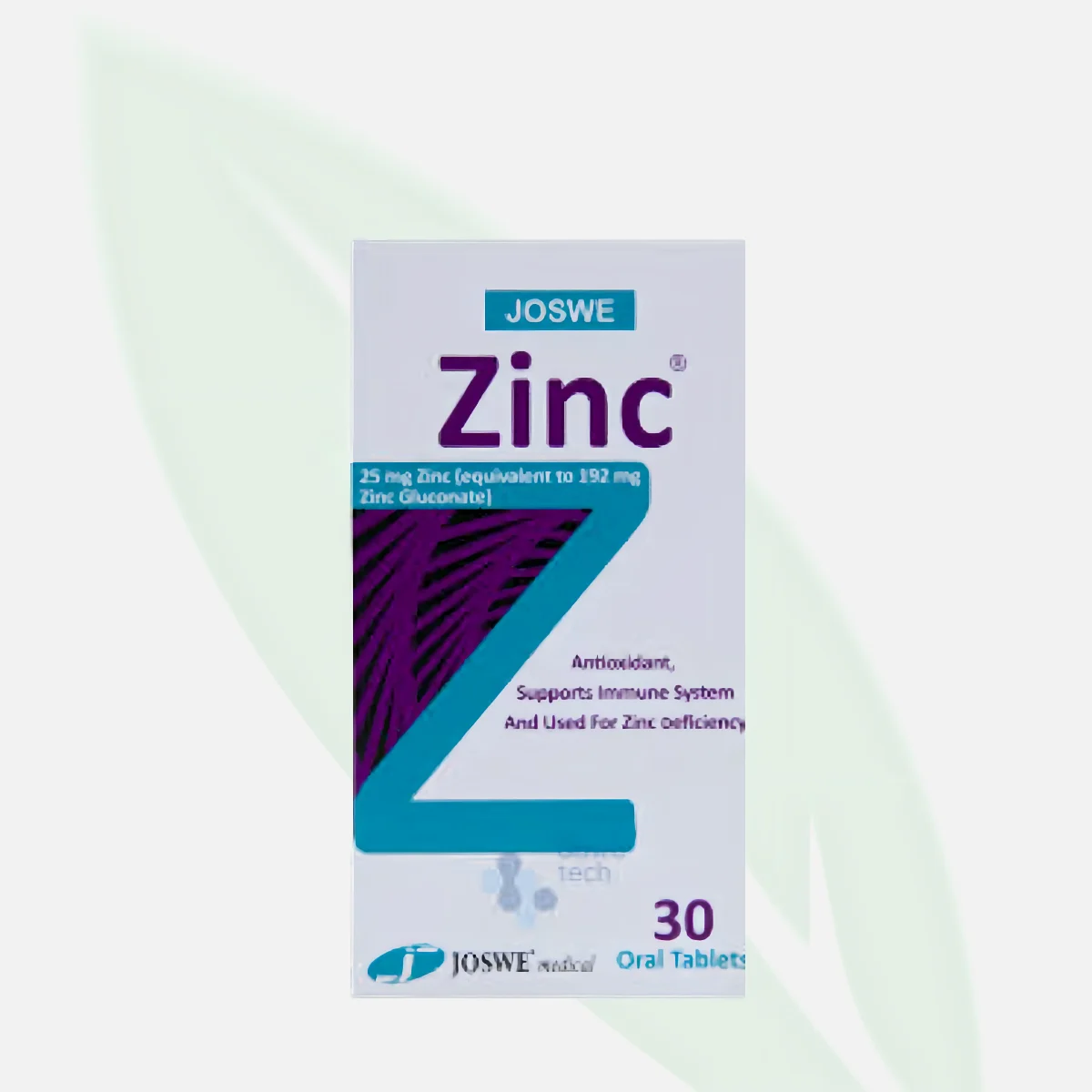 JOSWE Zinc 25mg 30 Tablets