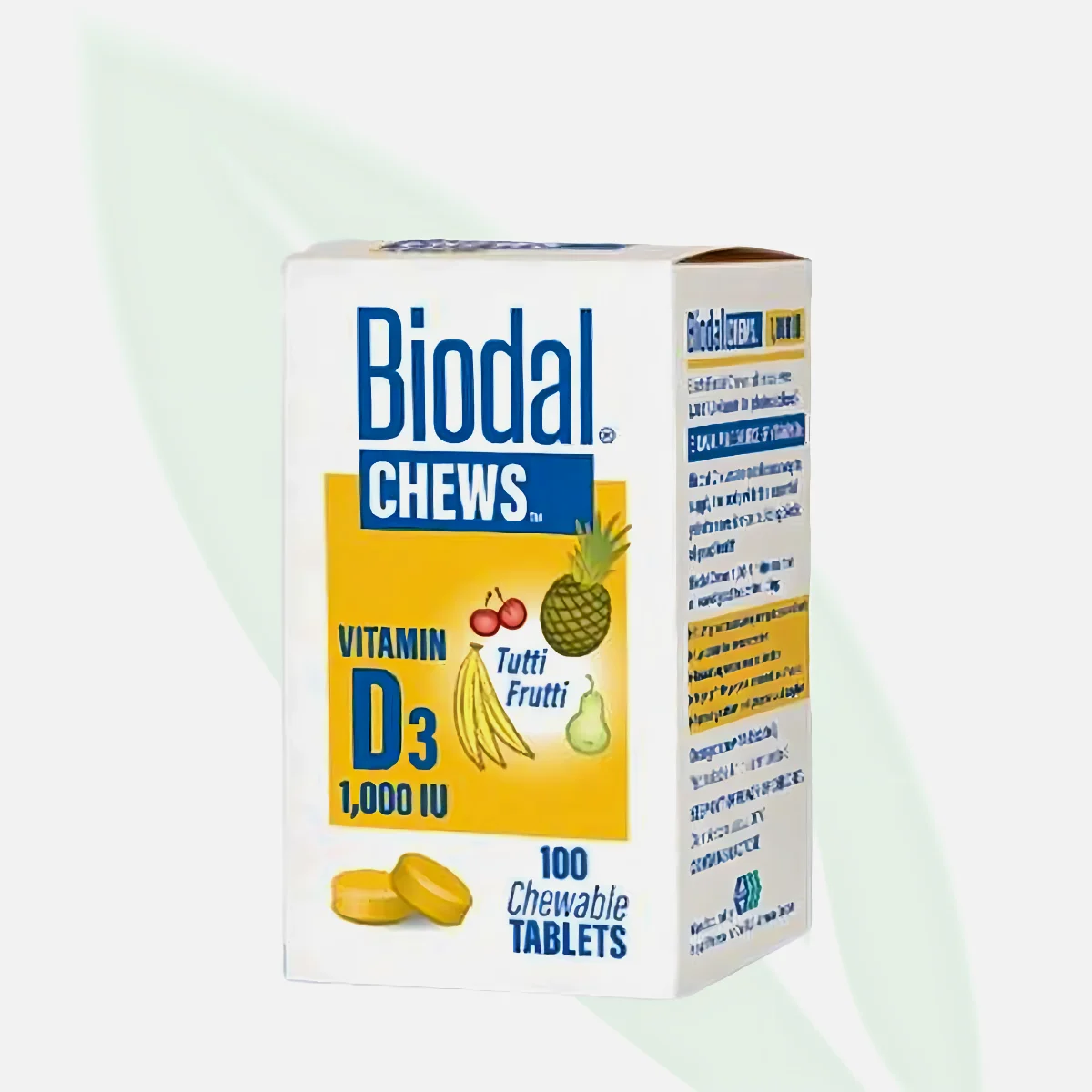 BIODAL Chews Vitamin D3 1000 IU Chewable Tablets 60 Tablets