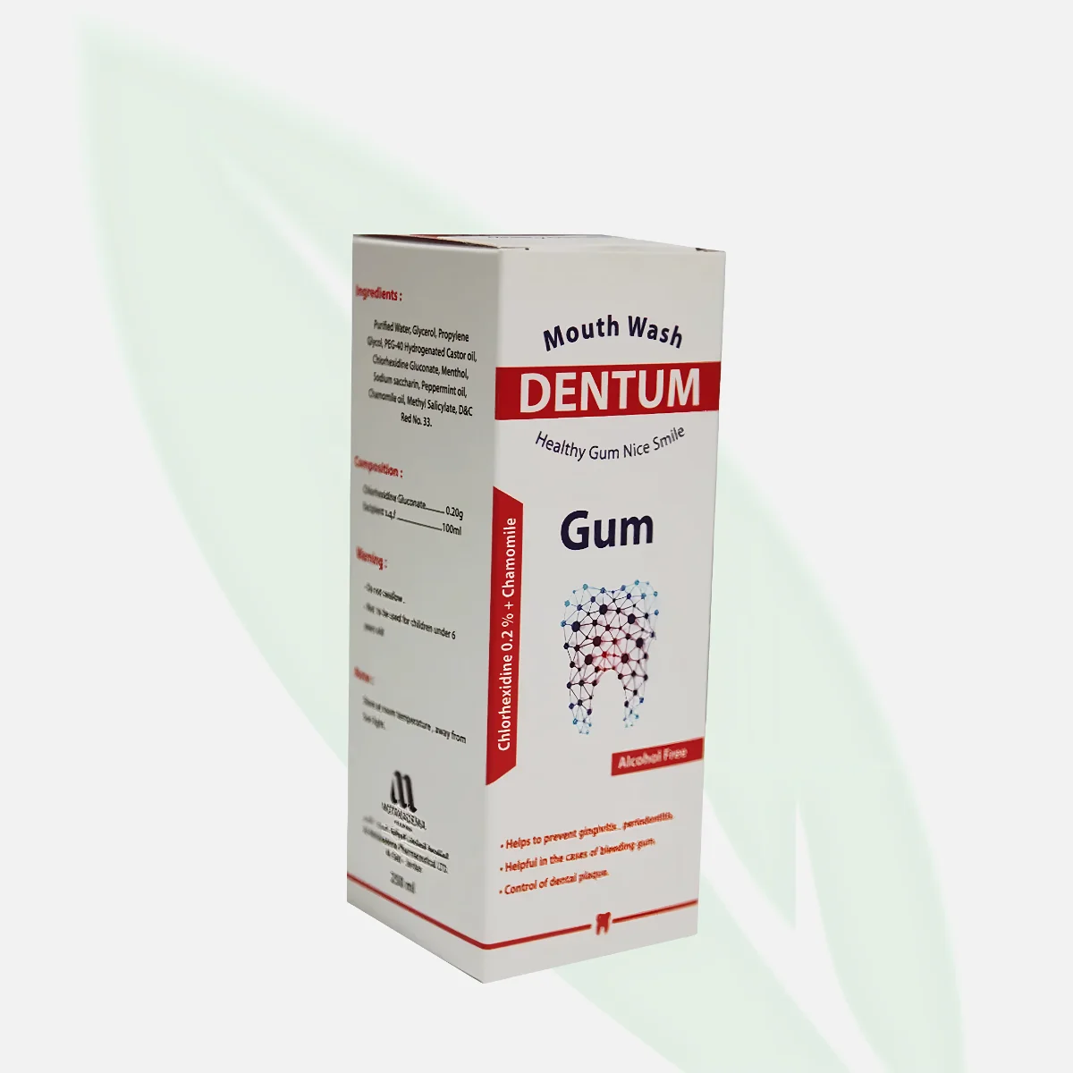 Dentum Antimicrobial Mouthwash with Chlorhexidine Gluconate 0.2% and Herbal Extracts