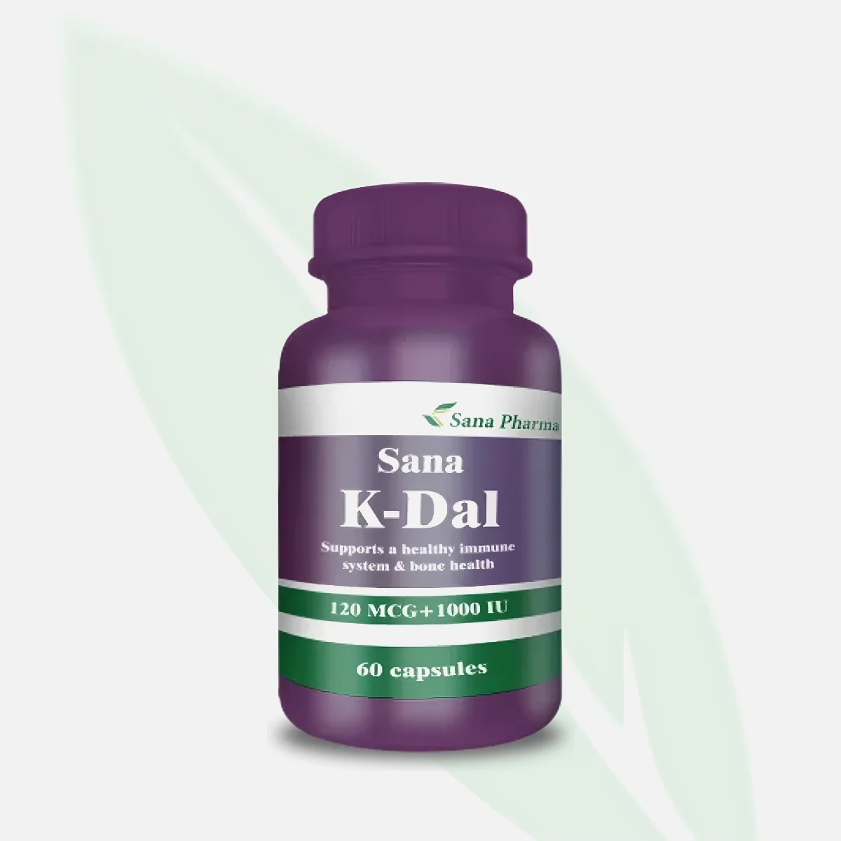 SANA PHARMA SANA K-DAL Vitamin K2 & D3 Bone Health Supplement, 60 Capsules