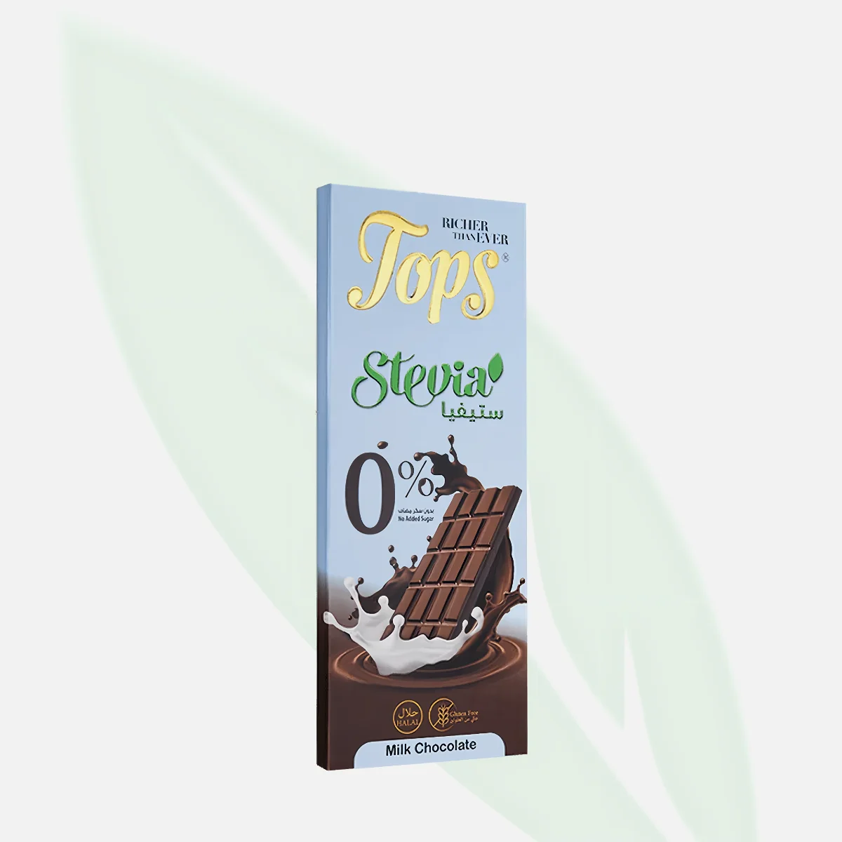 TOPS شوكولاتة حليب خالية من السكر مع ستيفيا ومالتيتول