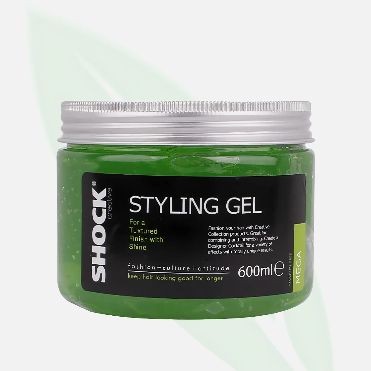 SHOCK Styling Gel Green Natural Hold 600ml SHOCK Styling Gel Green Natural Hold 600ml