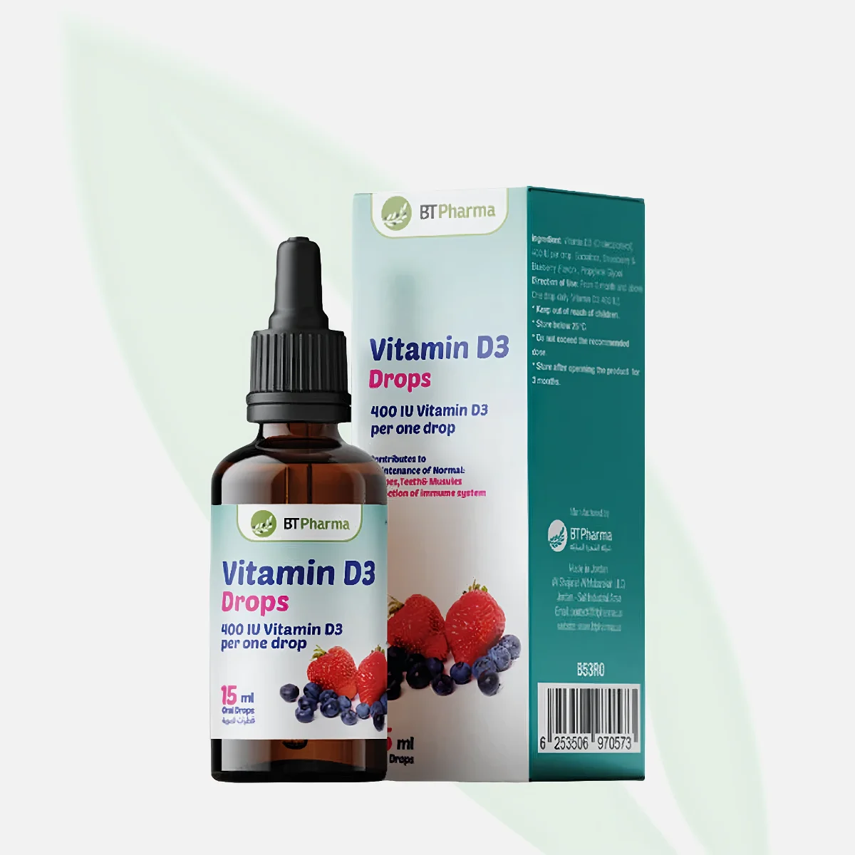 BTPHARMA Vitamin D3 Drops 400 IU for Infants and Children 15ml BTPHARMA Vitamin D3 Drops 400 IU for Infants and Children 15ml