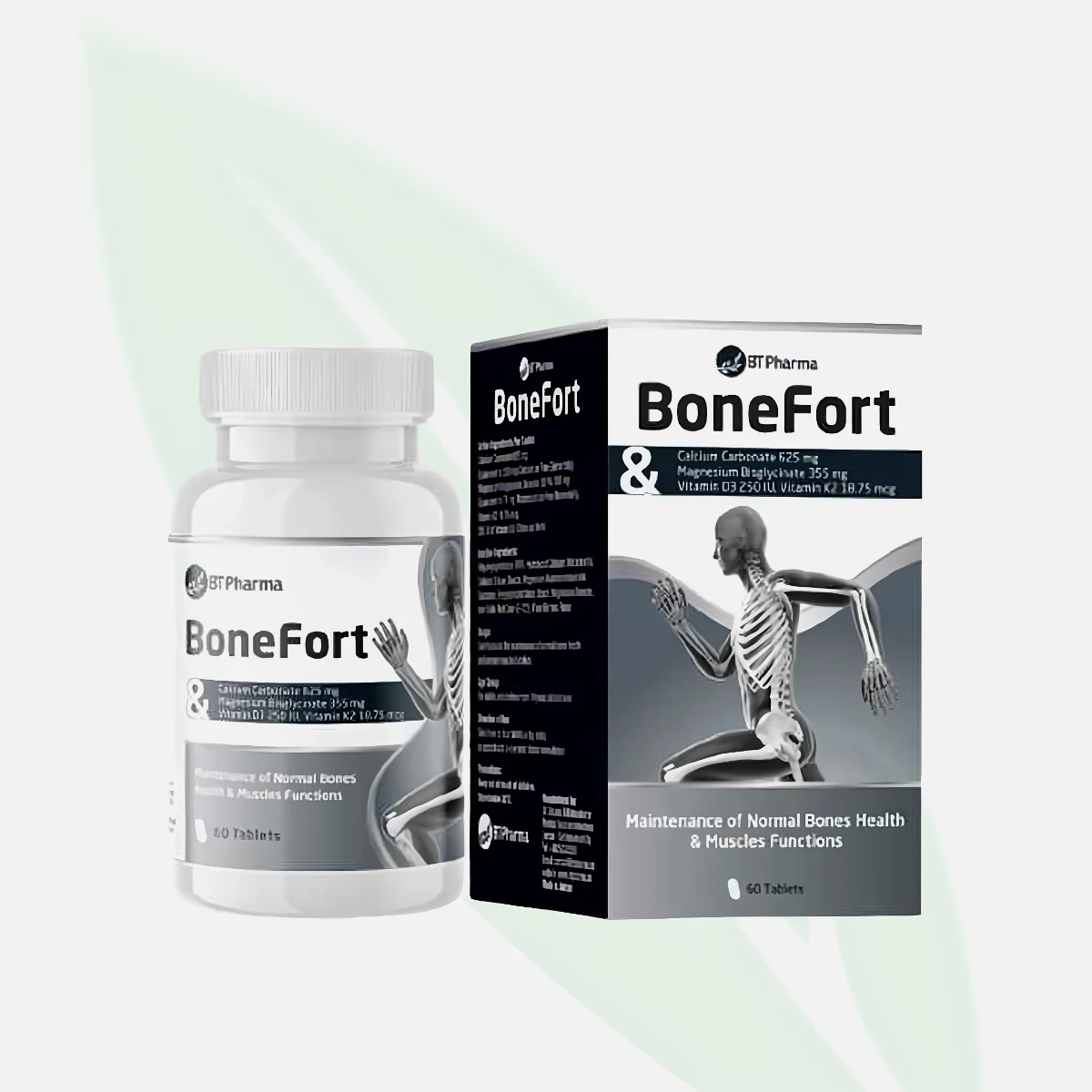 BT PHARMA Bone Forte Calcium Magnesium Vitamin D3 & K2 60 Tablets BT PHARMA Bone Forte Calcium Magnesium Vitamin D3 & K2 60 Tablets