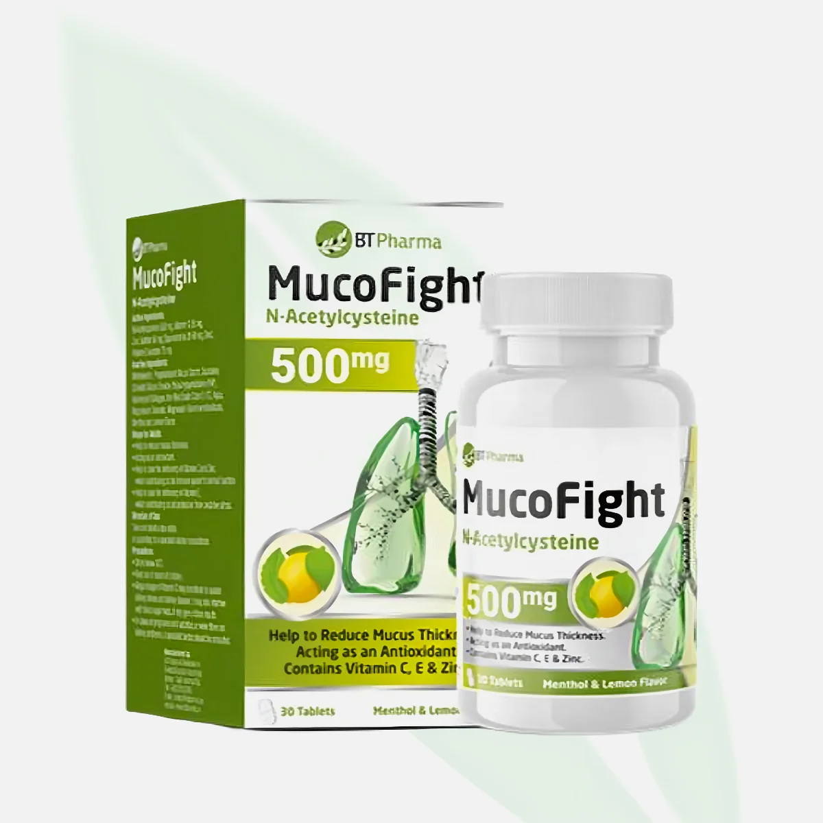 BT PHARMA Mucofight NAC 500mg Respiratory Health Supplement 30 Tablets BT PHARMA Mucofight NAC 500mg Respiratory Health Supplement 30 Tablets
