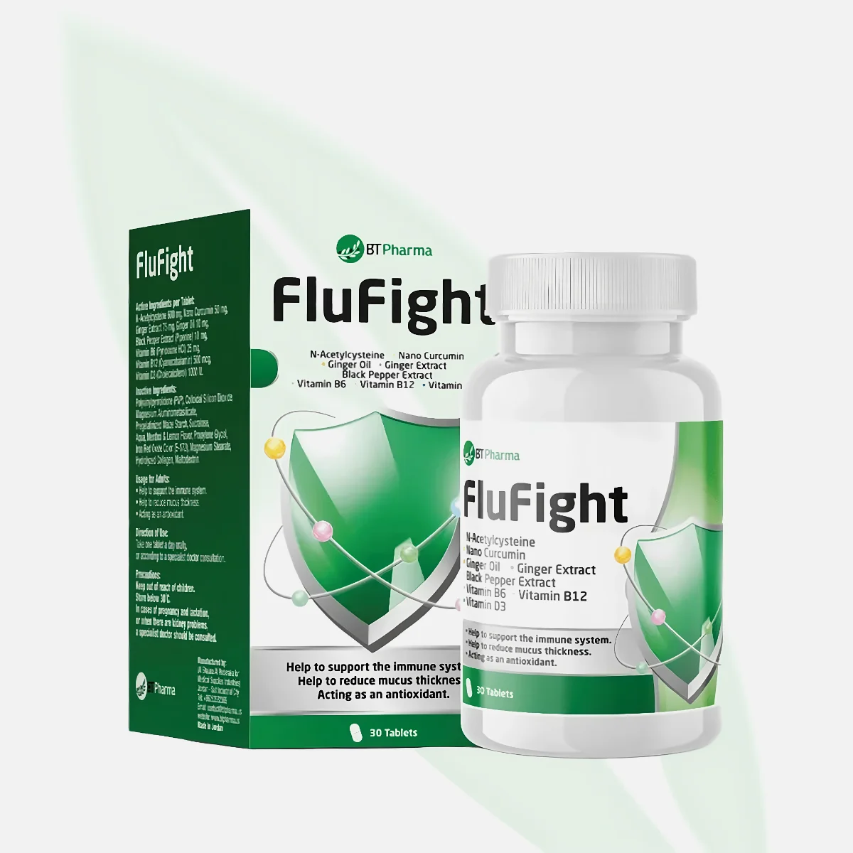 BT Pharma FluFight Immune & Respiratory Support 30 Tablets BT Pharma FluFight Immune & Respiratory Support 30 Tablets