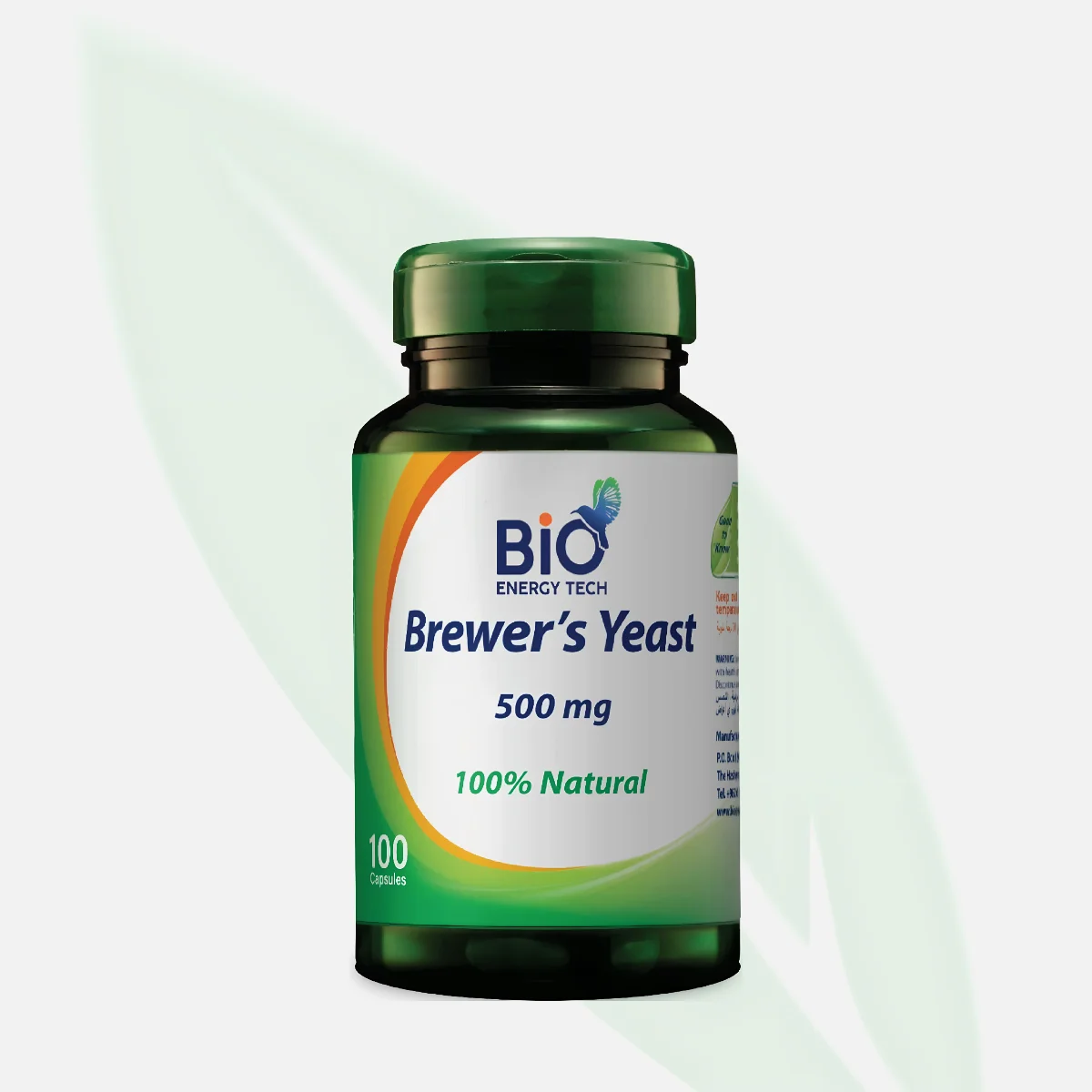 BIO ENERGY Brewers Yeast 500mg Natural B-Vitamins & Minerals 100 Capsules