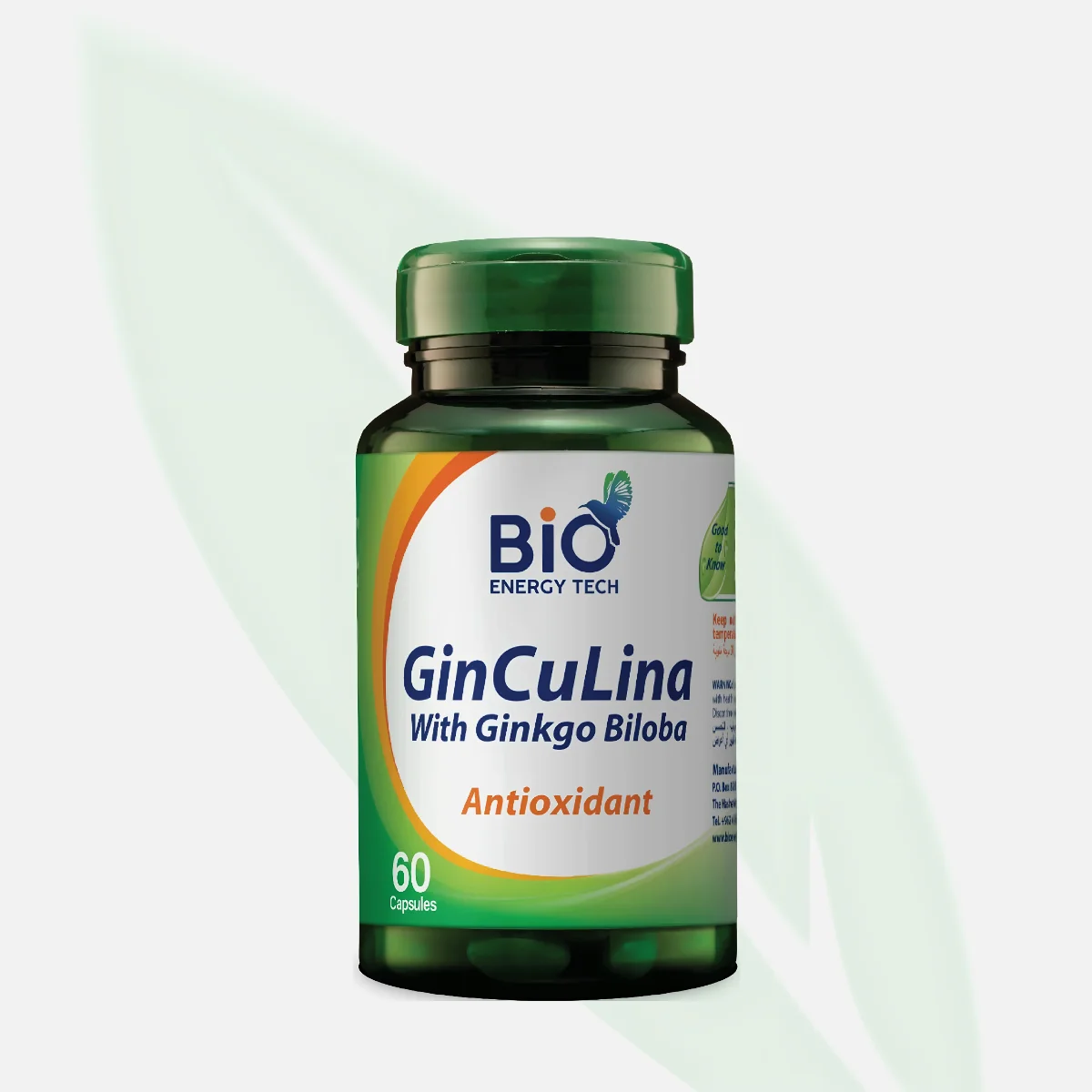 BIO ENERGY GinCuLina Ginkgo Biloba NanoCurcumin Spirulina 60 Capsules BIO ENERGY GinCuLina Ginkgo Biloba NanoCurcumin Spirulina 60 Capsules