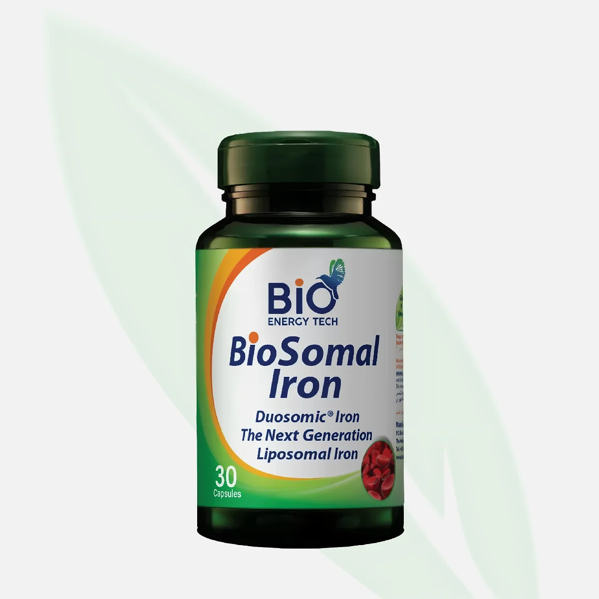 BIO ENERGY TECH حديد ليبوزومي Duosomic مع فولات وB12 و B6 - 30 كبسولة