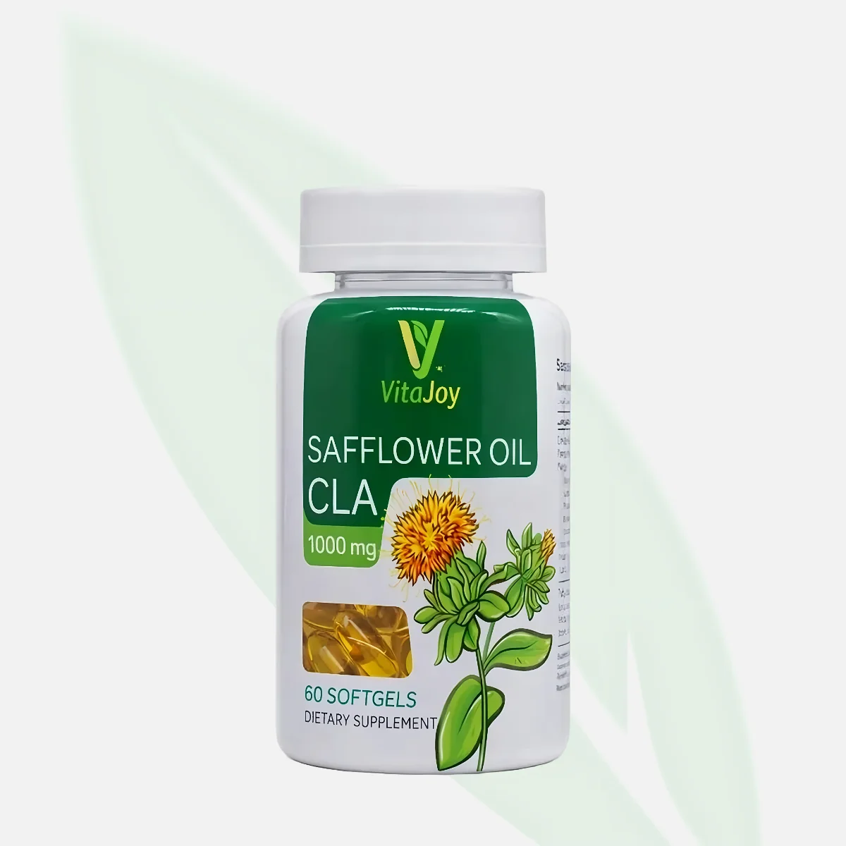 VITAJOY Safflower Oil CLA 1000mg Softgels 60 Count