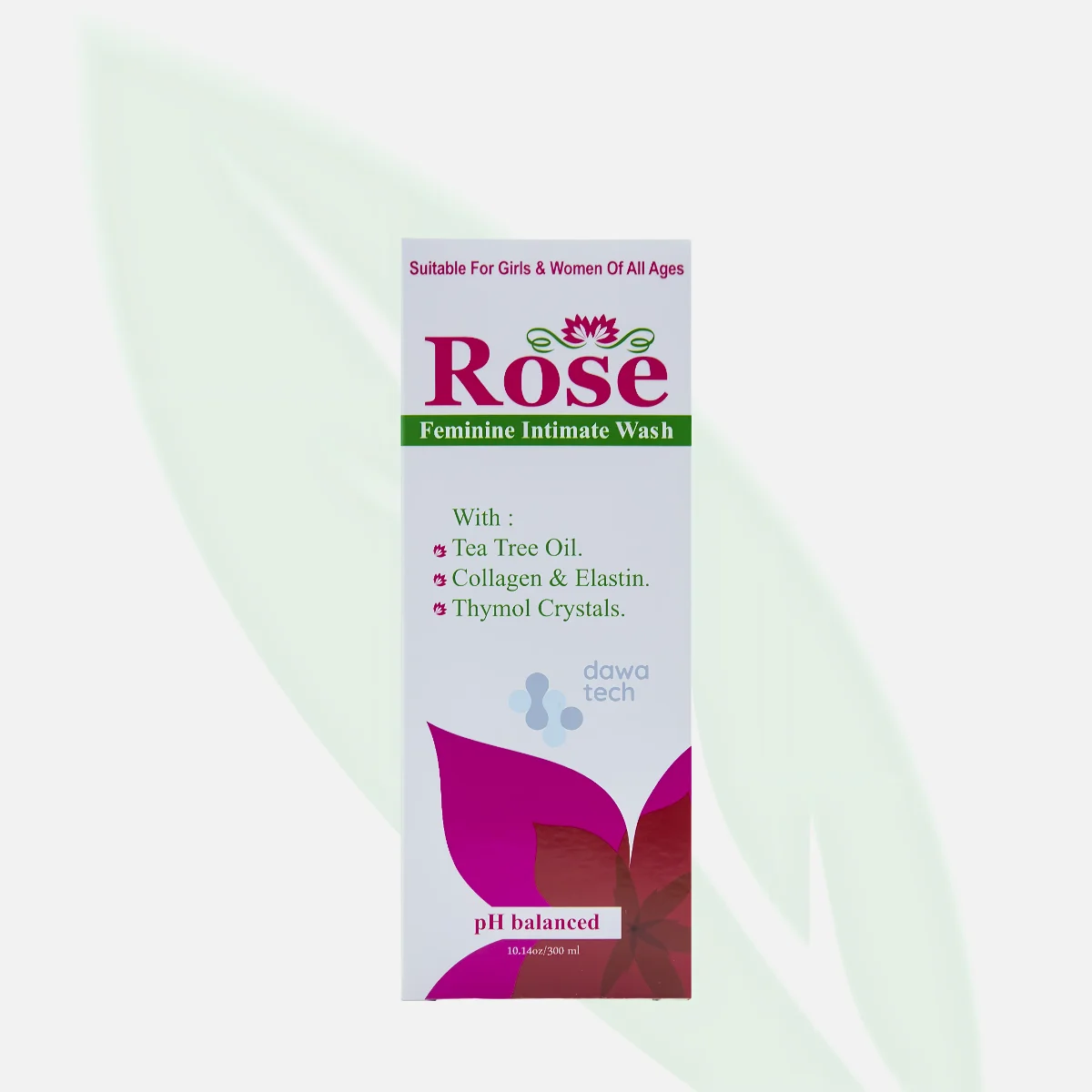 ROSE FEMININE غسول حميم برائحة الورد وحمض اللاكتيك 300 مل