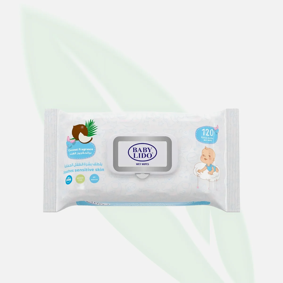 FINE BABY Lido Wet Wipes with Coconut Oil & Aloe Vera 120 Wipes
