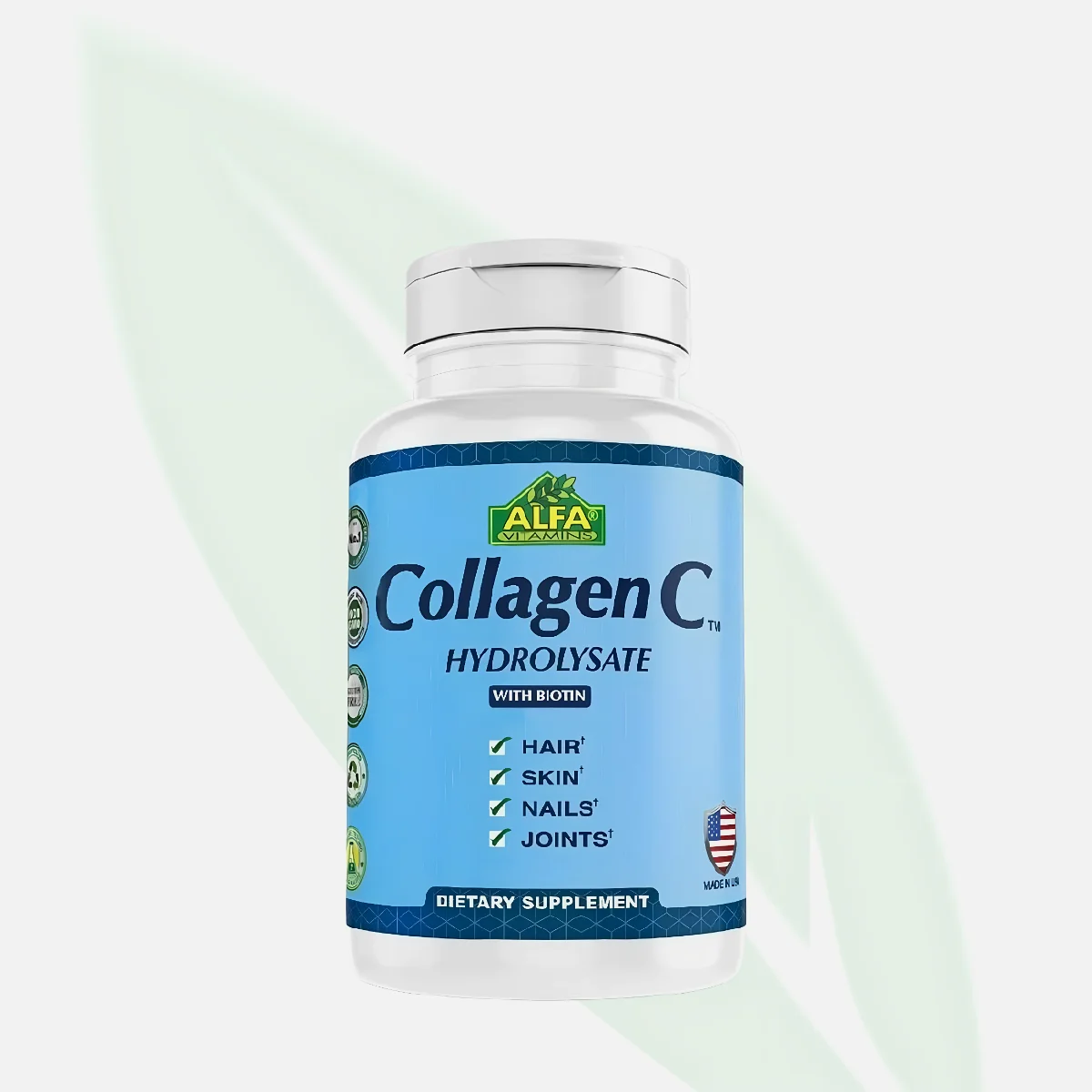 ALFA VITAMINS كولاجين C مع فيتامين C لصحة البشرة والمفاصل 60 كبسولة