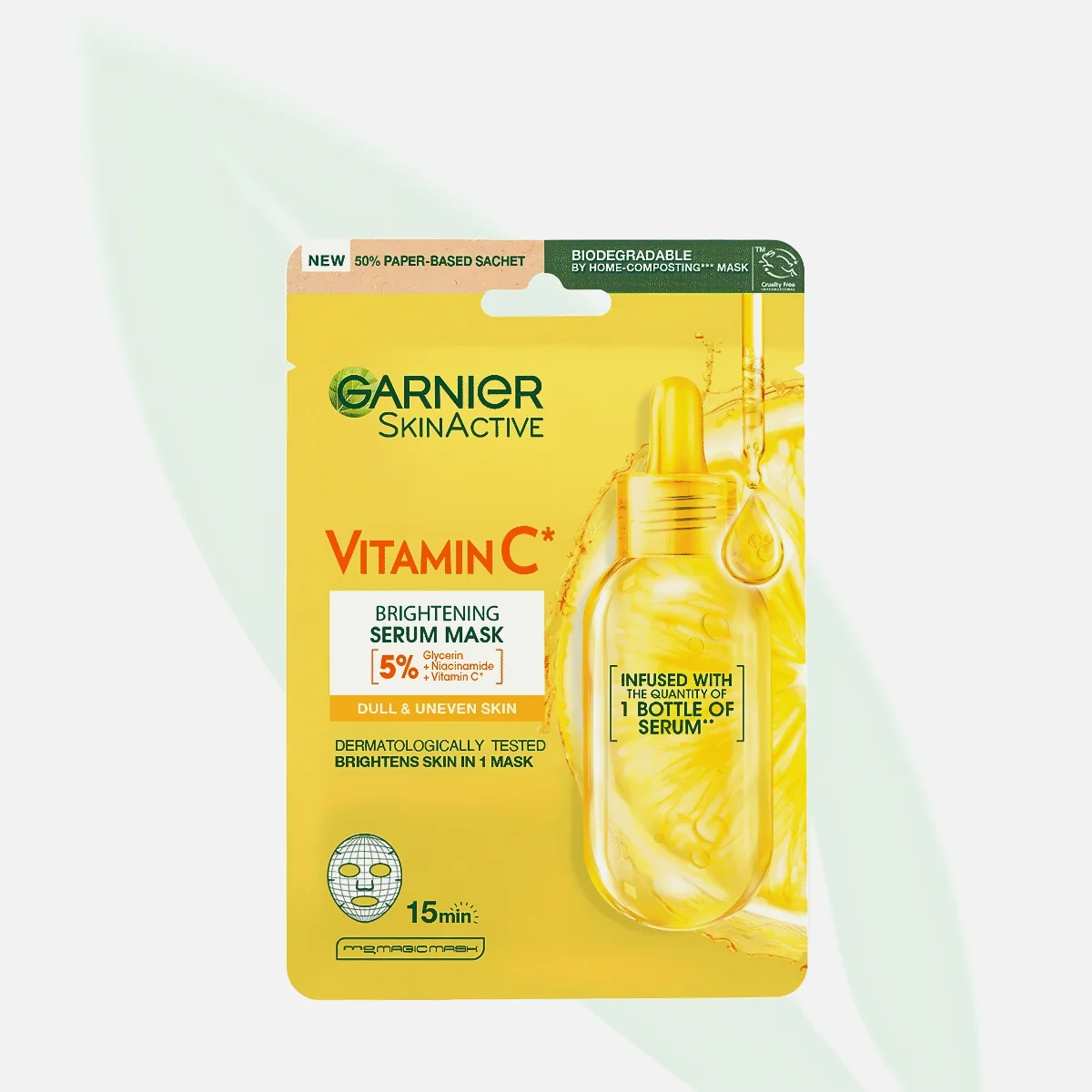 GARNIER SkinActive Vitamin C Brightening Sheet Mask with Hyaluronic Acid 28ml