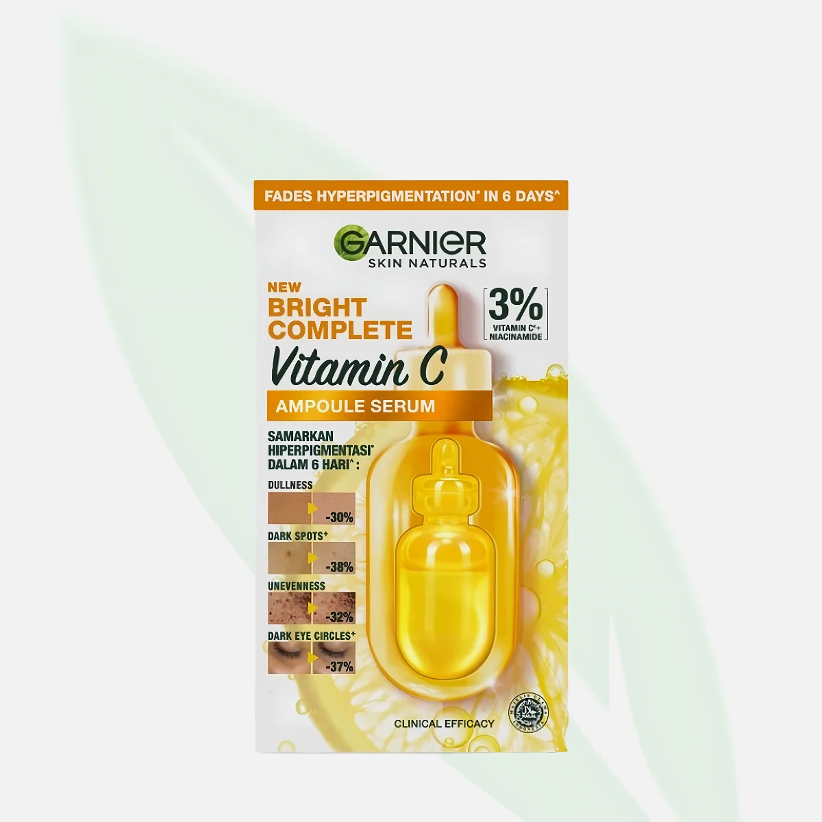 GARNIER Fast Bright Vitamin C & Niacinamide Ampoule Serum 1.5ml GARNIER Fast Bright Vitamin C & Niacinamide Ampoule Serum 1.5ml