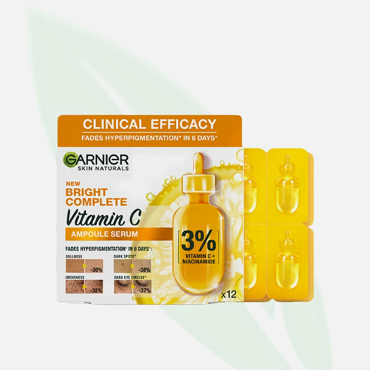 GARNIER Fast Bright Vitamin C + Niacinamide Booster Serum Sachets 1.5ml x12 GARNIER Fast Bright Vitamin C + Niacinamide Booster Serum Sachets 1.5ml x12