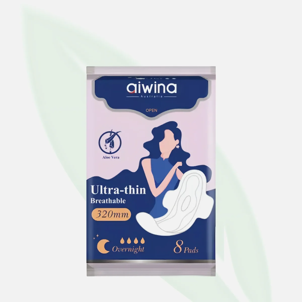 AIWINA Ultra-Thin Overnight Pads 320mm 8 Pads