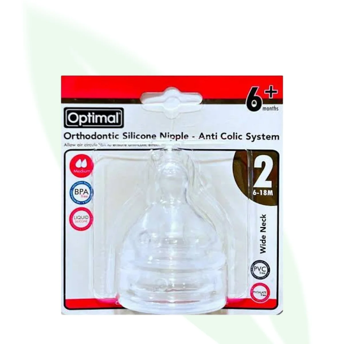 OPTIMAL Orthodontic Silicone Wide-Neck Nipple 6+ Months OPTIMAL Orthodontic Silicone Wide-Neck Nipple 6+ Months