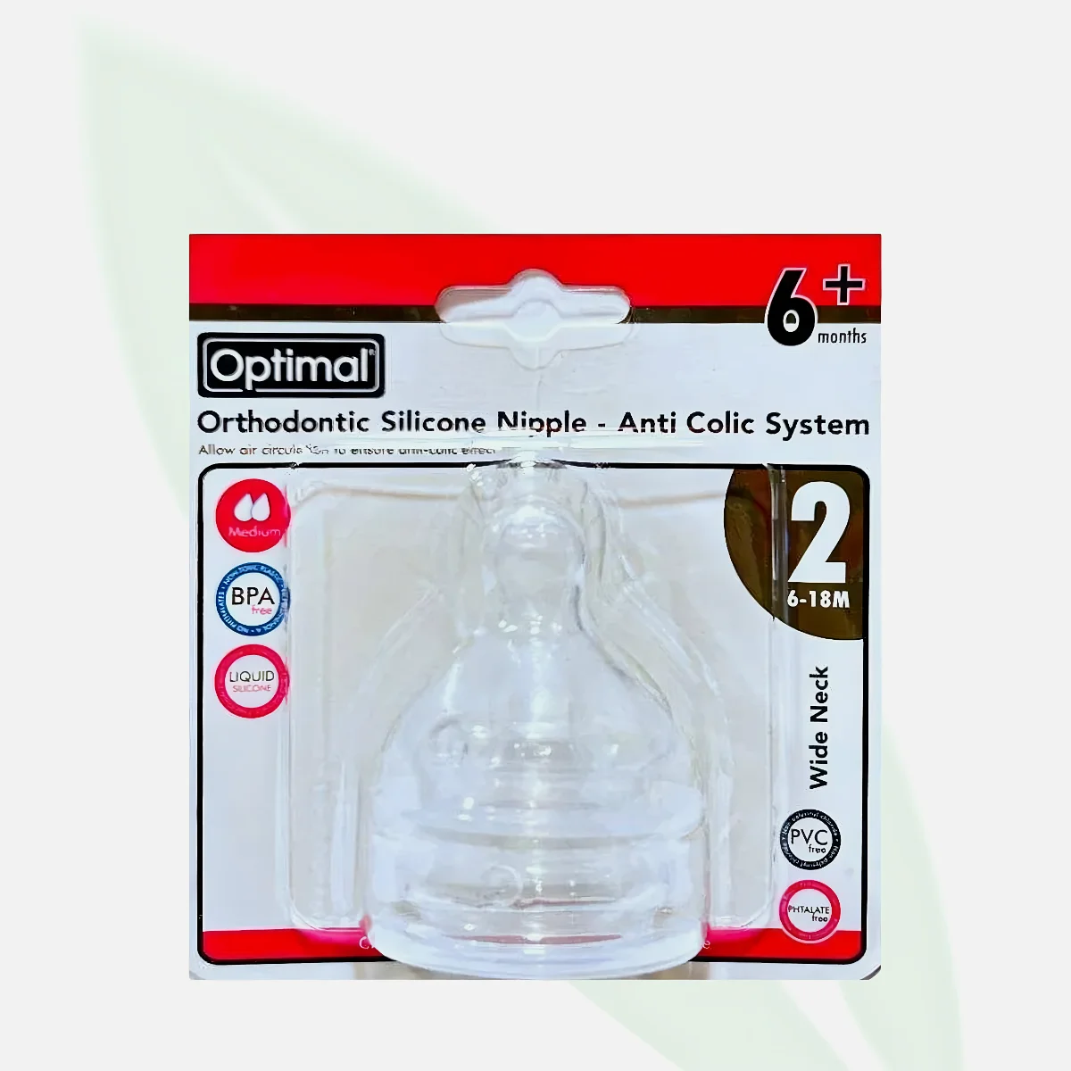 OPTIMAL Orthodontic Silicone Anti-Colic Wide-Neck Nipple 6+ OPTIMAL Orthodontic Silicone Anti-Colic Wide-Neck Nipple 6+