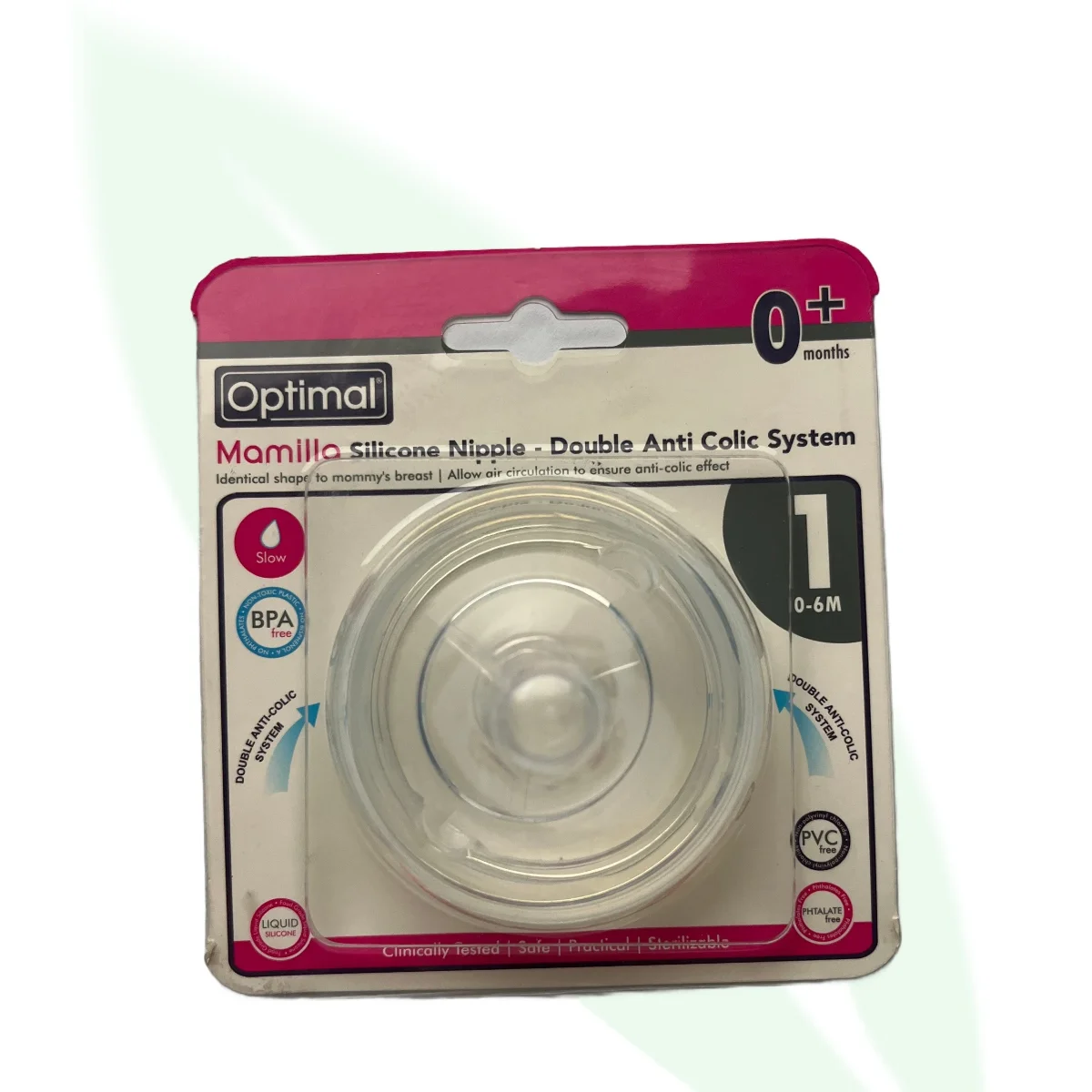 OPTIMAL Mamilla Silicone Nipple Double Anti-Colic System 0+ OPTIMAL Mamilla Silicone Nipple Double Anti-Colic System 0+
