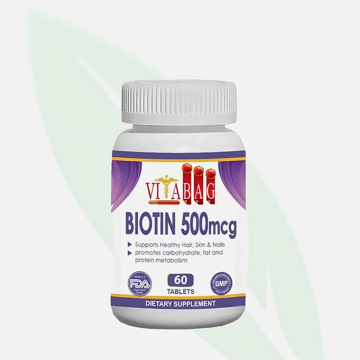 VITABAG Biotin 500mcg Hair, Skin & Nails Supplement 60 Tablets VITABAG Biotin 500mcg Hair, Skin & Nails Supplement 60 Tablets