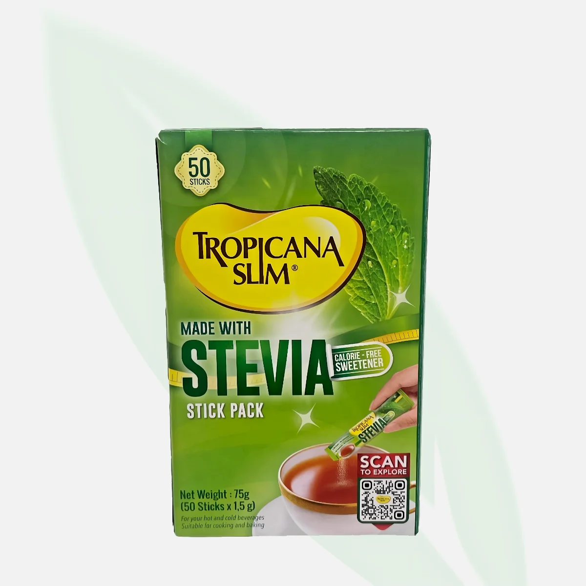 TROPICANA SLIM Made With Stevia Natural Sweetener 5 Sachets TROPICANA SLIM Made With Stevia Natural Sweetener 5 Sachets