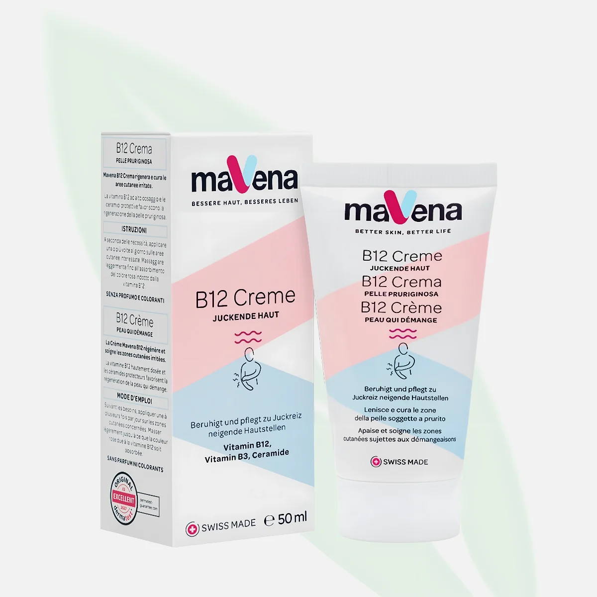 MAVENA B12 Skin Cream for Dry Itchy Skin 50ml
