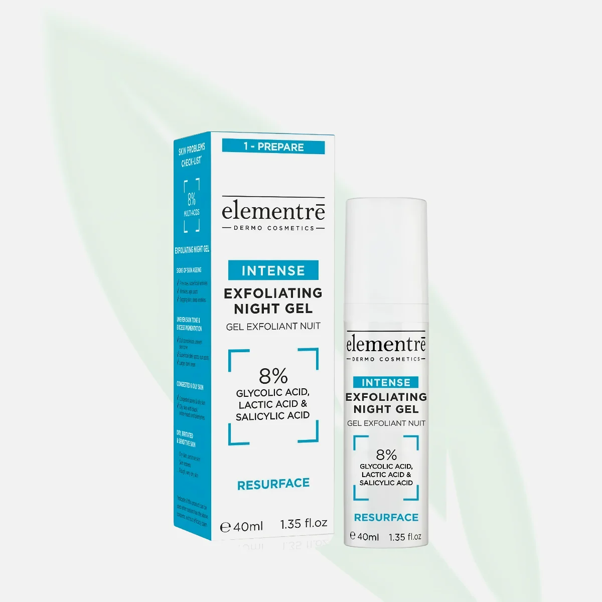 ELEMENTRE Intense Exfoliating Night Gel 8% AHA & BHA 40ml