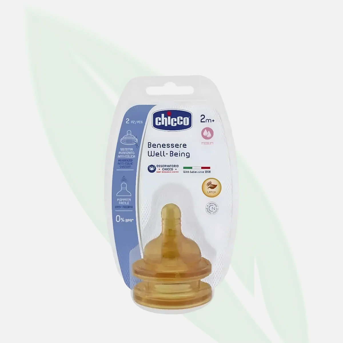 CHICCO Physio Silicone Teat Medium Flow 2M+