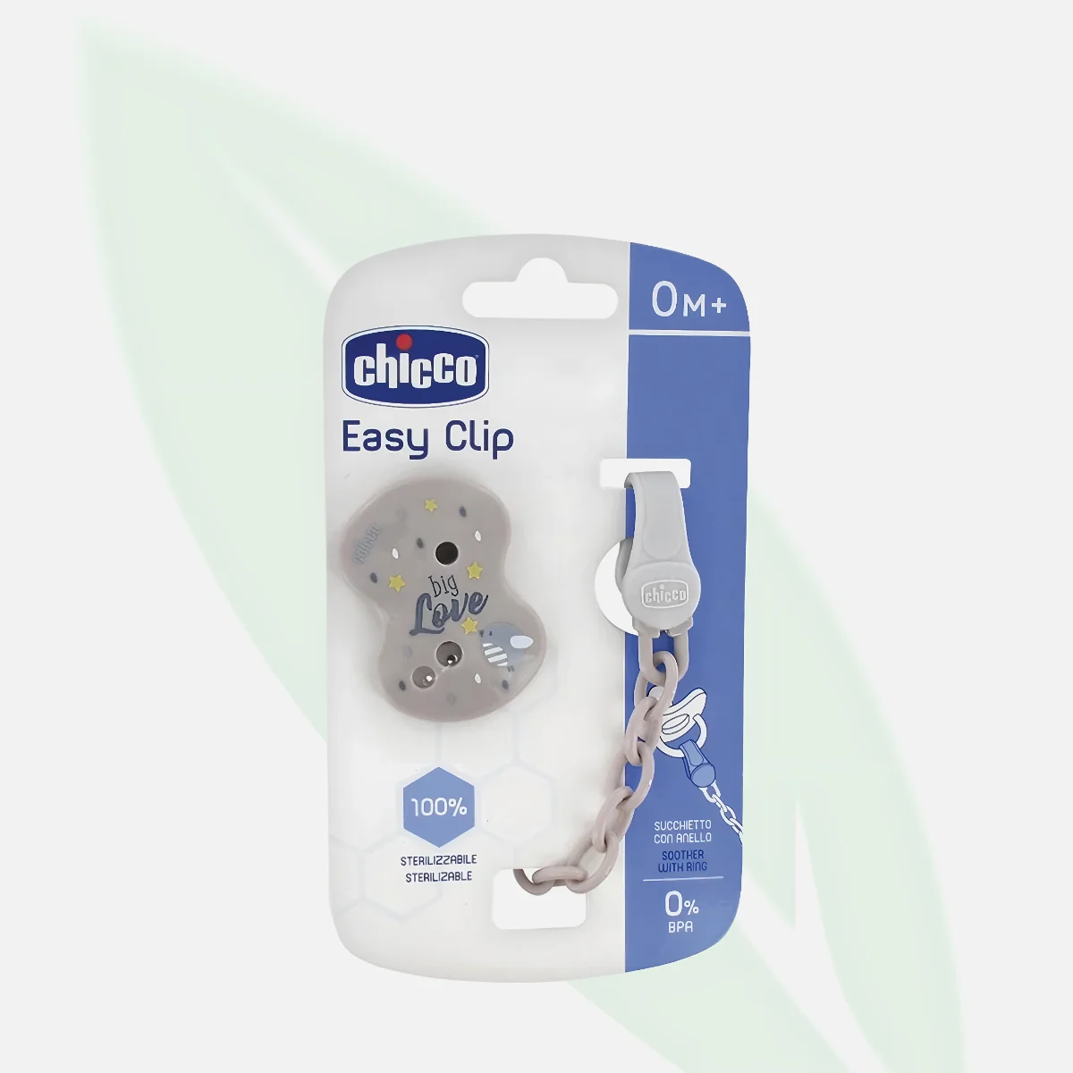 CHICCO Adjustable Pacifier Clip with Chain Neutral