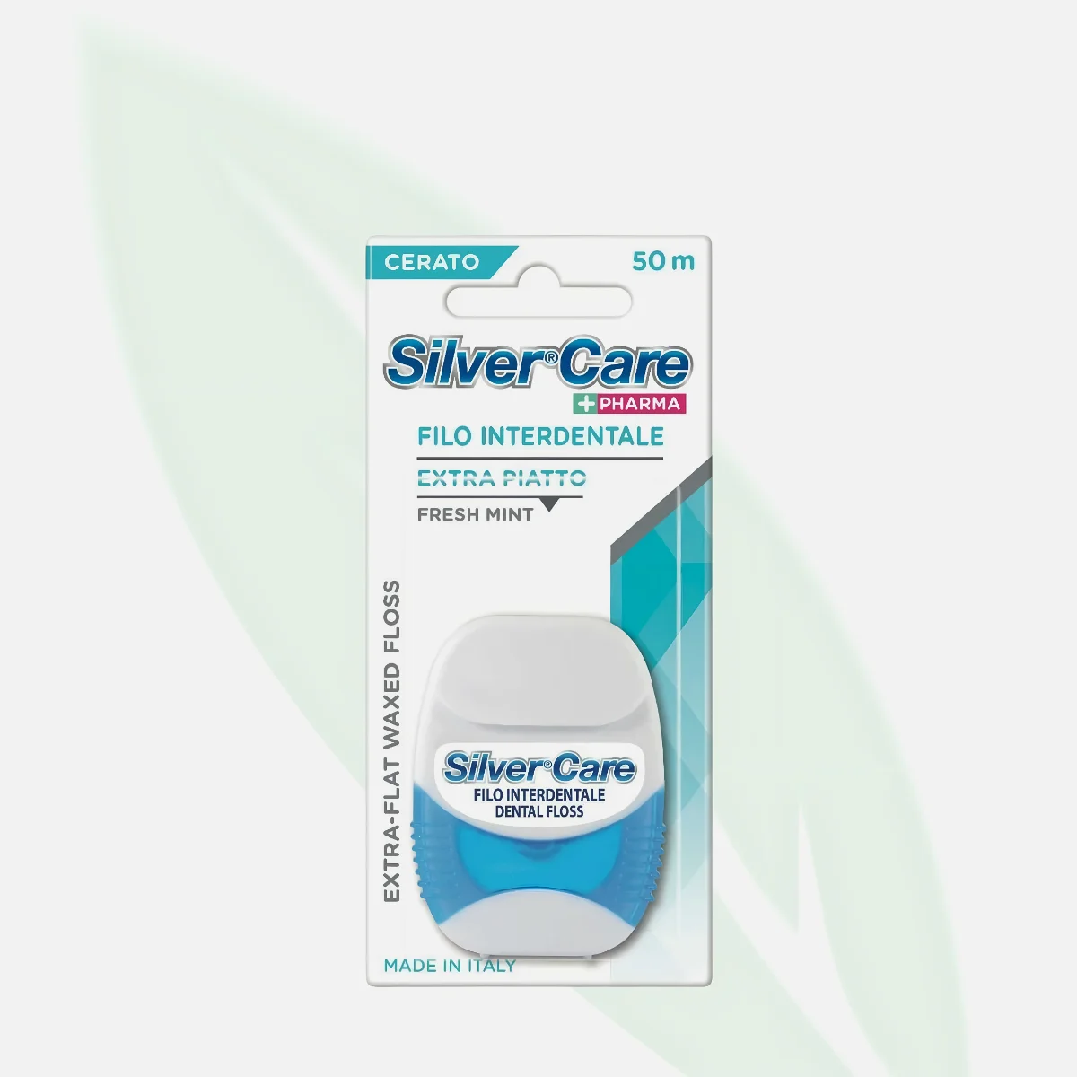SILVER CARE Floss Extra Piatto Dental Floss Mint & Eucalyptus 50m SILVER CARE Floss Extra Piatto Dental Floss Mint & Eucalyptus 50m