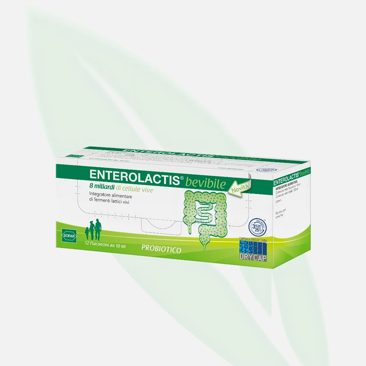 ENTEROLACTIS Probiotic Drinkable Supplement 12 Vials x 10ml