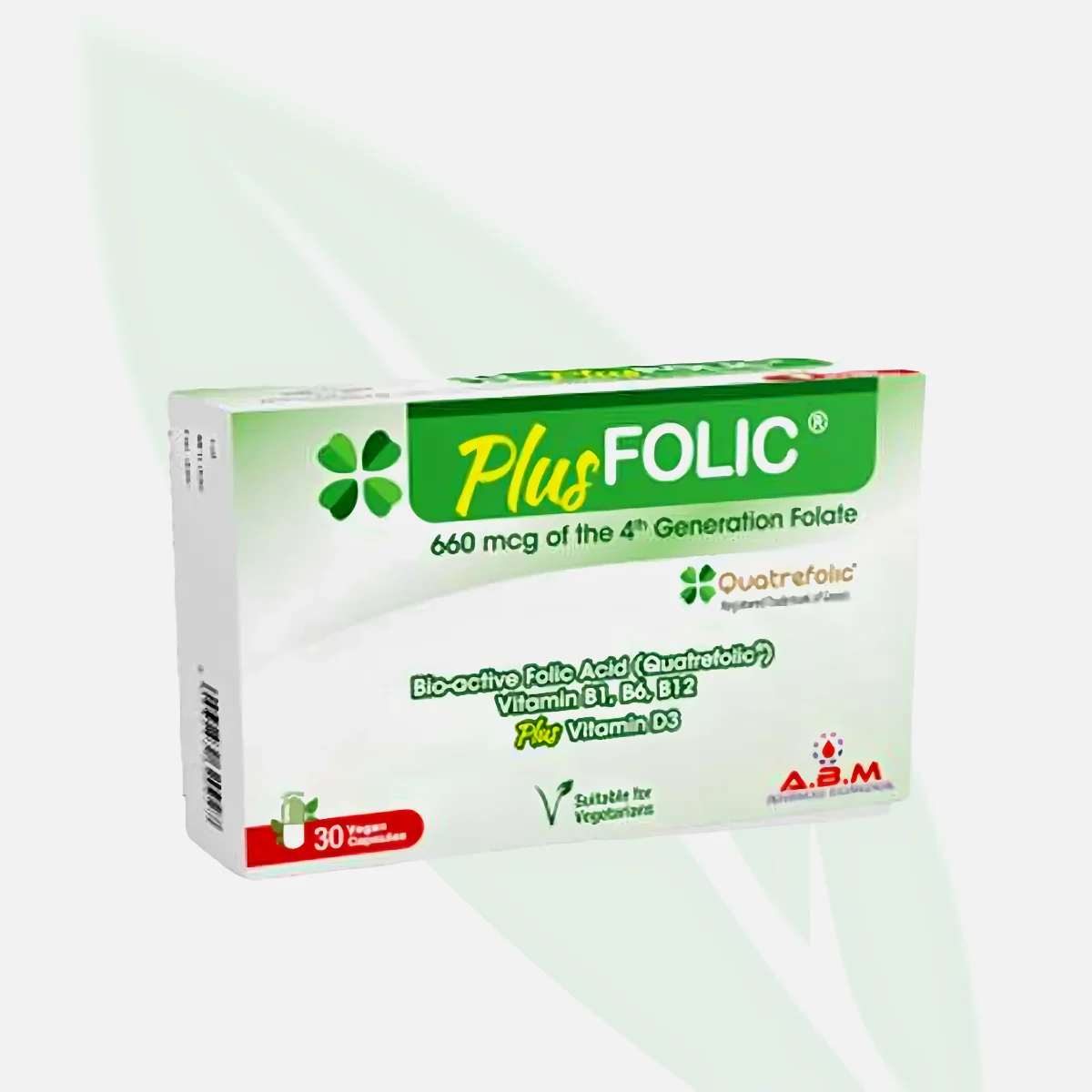 ABM Plus Folic Bioactive Folic Acid with Vitamin D3 30 Capsules ABM Plus Folic Bioactive Folic Acid with Vitamin D3 30 Capsules