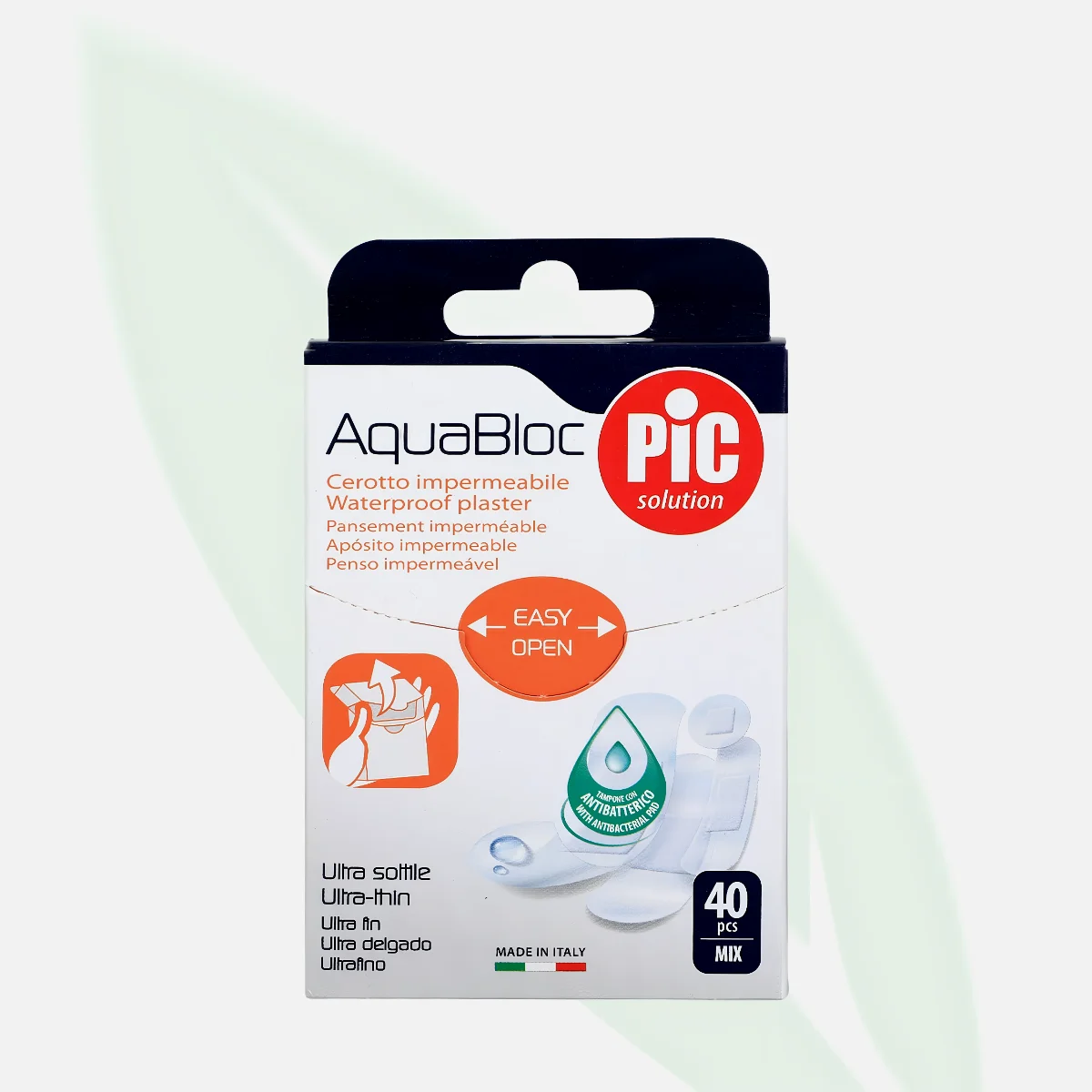 PIC AquaBloc Antibacterial Waterproof Plaster 40pcs PIC AquaBloc Antibacterial Waterproof Plaster 40pcs