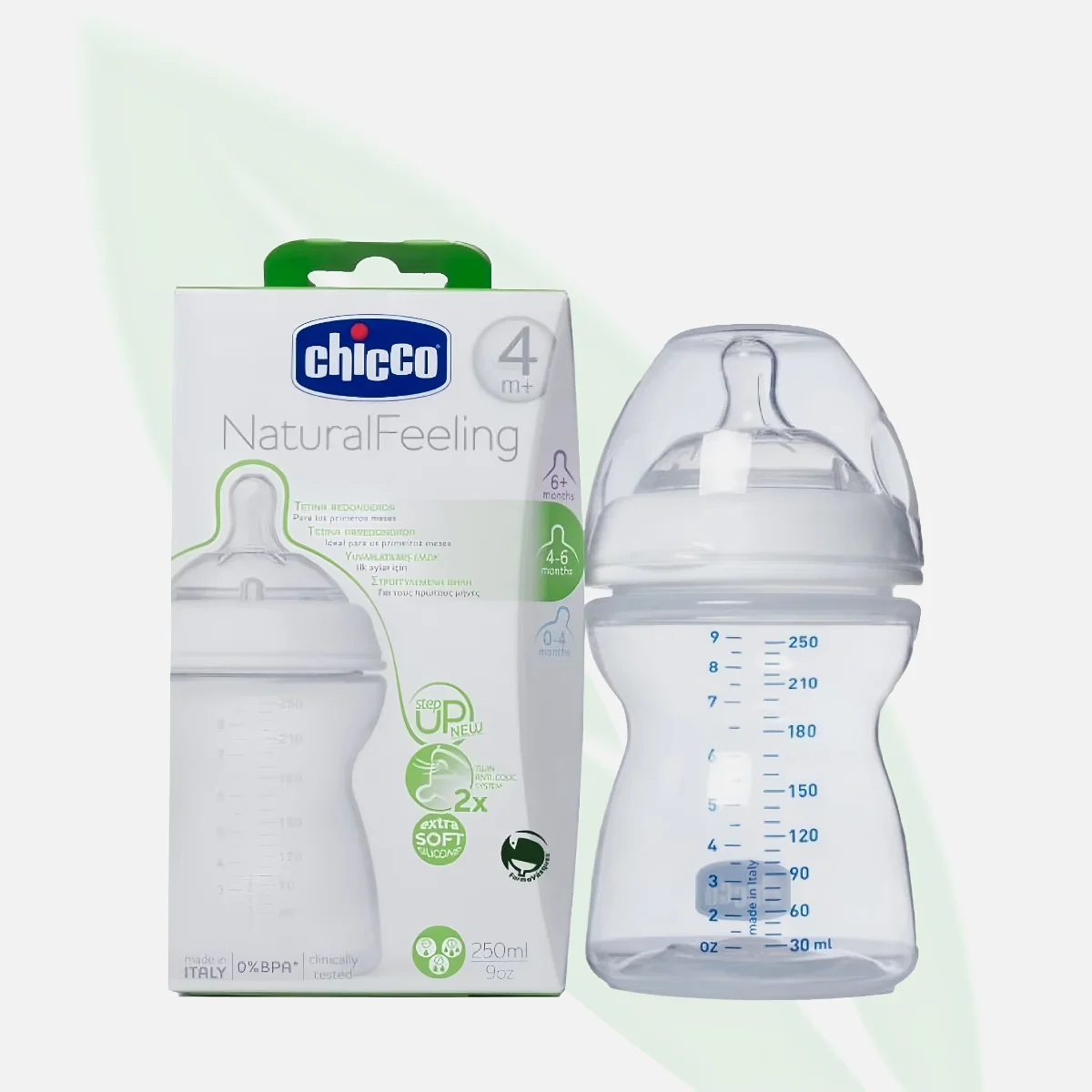 CHICCO Natural Feeling BPA-Free Bottle Adjustable Flow 4M+ 250ml