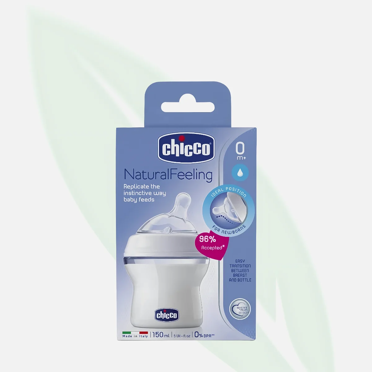CHICCO Natural Feeling Anti-Colic Glass Bottle Slow Flow 0M+ 150ml