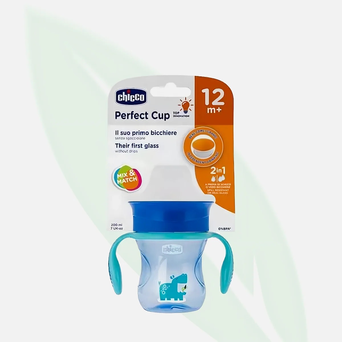 CHICCO كوب Perfect Cup 360° مانع السكب للأطفال 12 شهر+ أزرق 200 مل CHICCO كوب Perfect Cup 360° مانع السكب للأطفال 12 شهر+ أزرق 200 مل