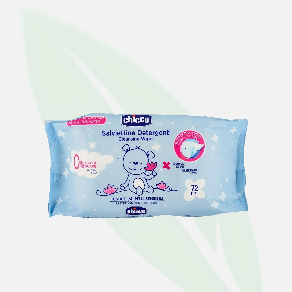 CHICCO Baby Soft Cleansing Wipes with Aloe & Chamomile 72 Pcs