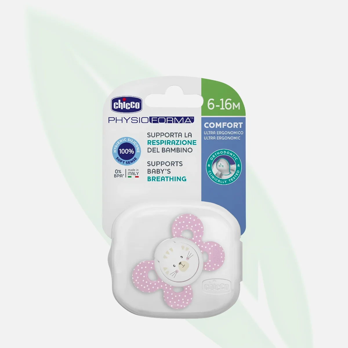 CHICCO PhysioForma Comfort Orthodontic Silicone Pacifier 6-16m