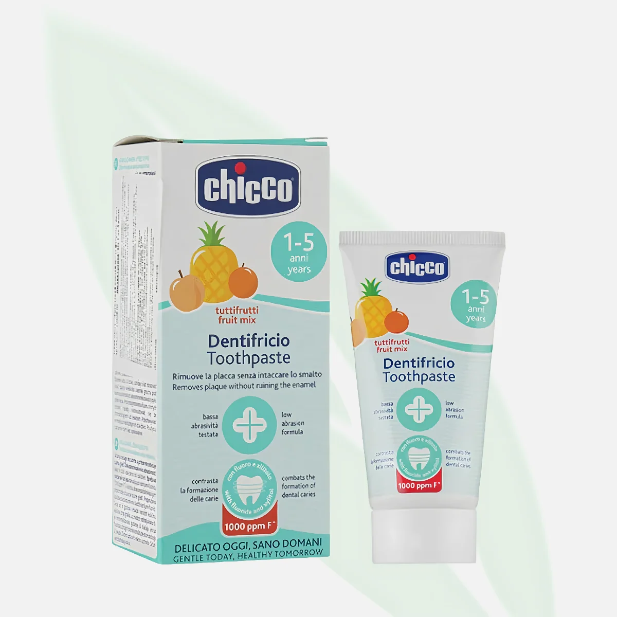 CHICCO معجون أسنان الأطفال بنكهة الفواكه وفلورايد 1-5 سنوات 50 مل CHICCO معجون أسنان الأطفال بنكهة الفواكه وفلورايد 1-5 سنوات 50 مل