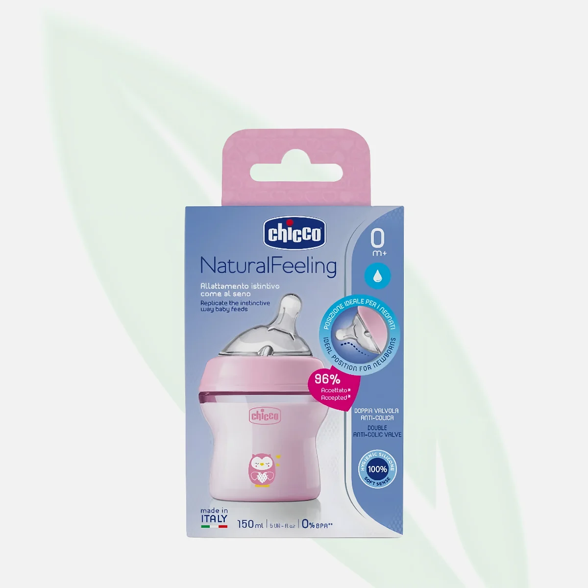 CHICCO Natural Feeling Anti-Colic Feeding Bottle 0m+ 150ml CHICCO Natural Feeling Anti-Colic Feeding Bottle 0m+ 150ml