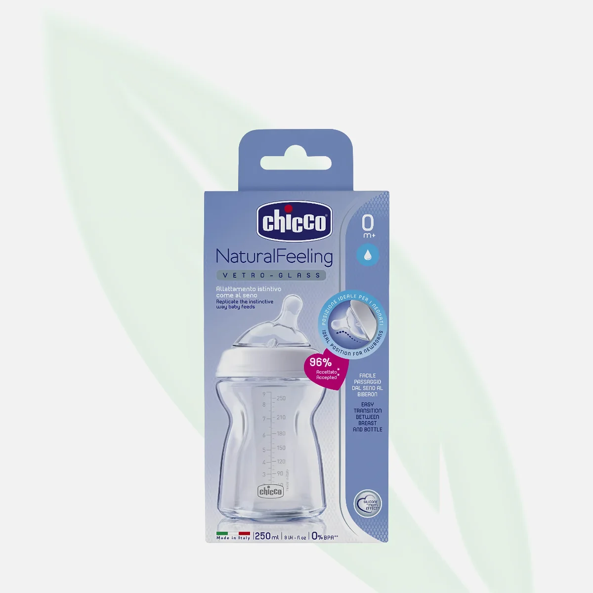 CHICCO Natural Feeling Anti-Colic Feeding Bottle 2m+ 250ml CHICCO Natural Feeling Anti-Colic Feeding Bottle 2m+ 250ml