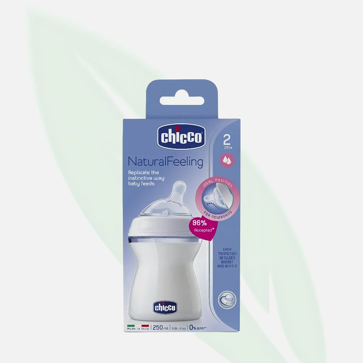 CHICCO Perfect 5 Medium Flow Silicone Feeding Bottle 2M+ 240ml CHICCO Perfect 5 Medium Flow Silicone Feeding Bottle 2M+ 240ml