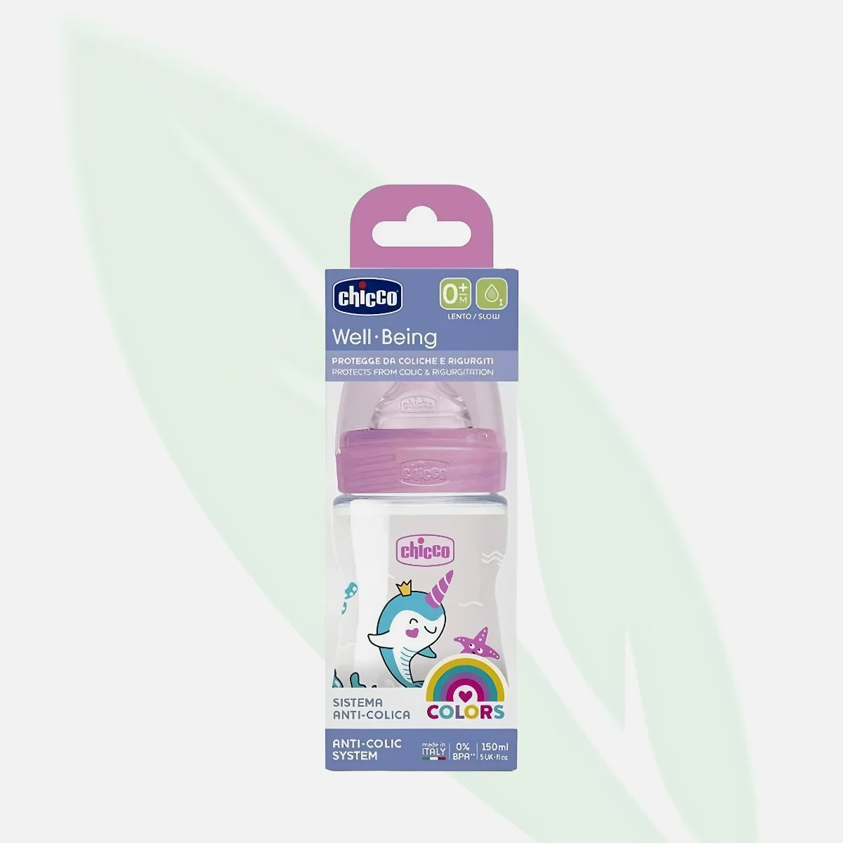 CHICCO Well-Being Sistema Feeding Bottle 0M+ Pink CHICCO Well-Being Sistema Feeding Bottle 0M+ Pink