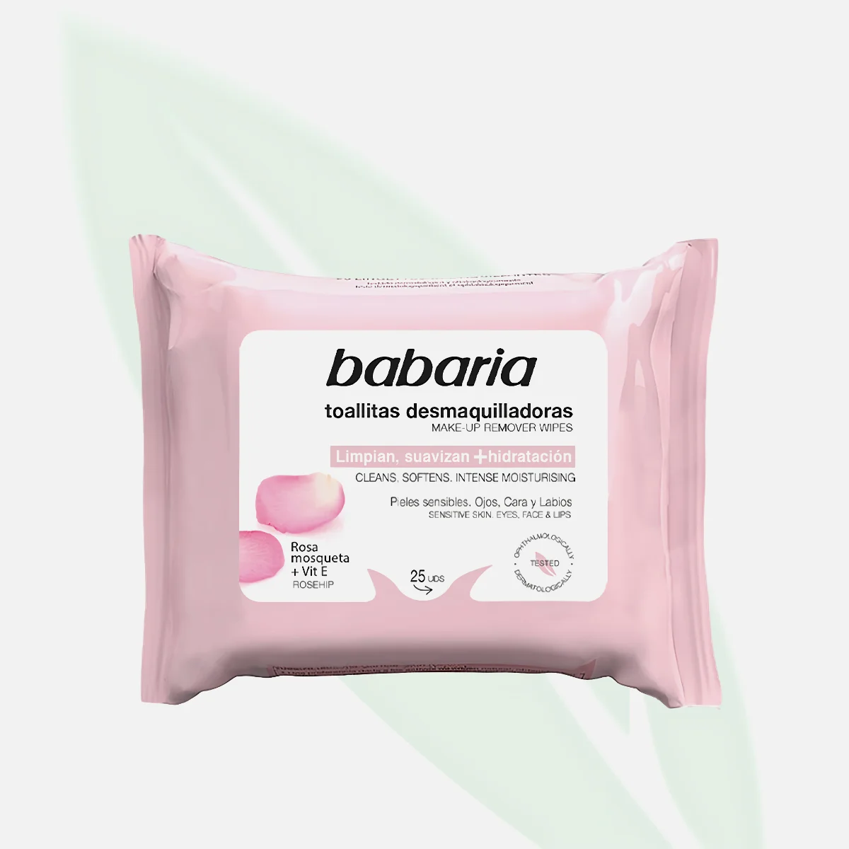BABARIA مناديل مزيلة المكياج بزيت الورد وفيتامين E 25 قطعة